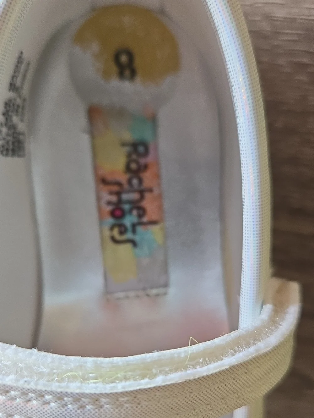 Rachel Shoes White Sparkle Floral Mary Jane For Girl's Size 8